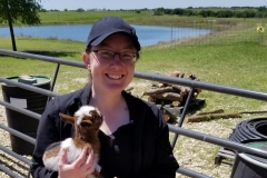 Christina Bergey and baby goats at 1880 Farm.
