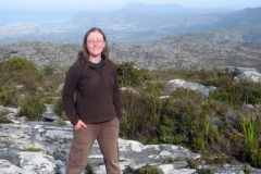 Christina Bergey enjoying the view atop Table Mountain in Cape Town, South Africa.